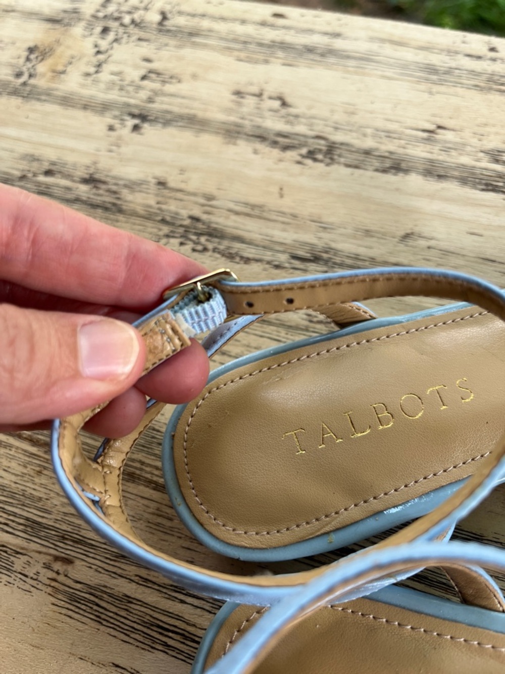 Talbots Gladiator Blue Leather Strappy Flat Sandals ๐ without ๐ฆ - Picture 7 of 11